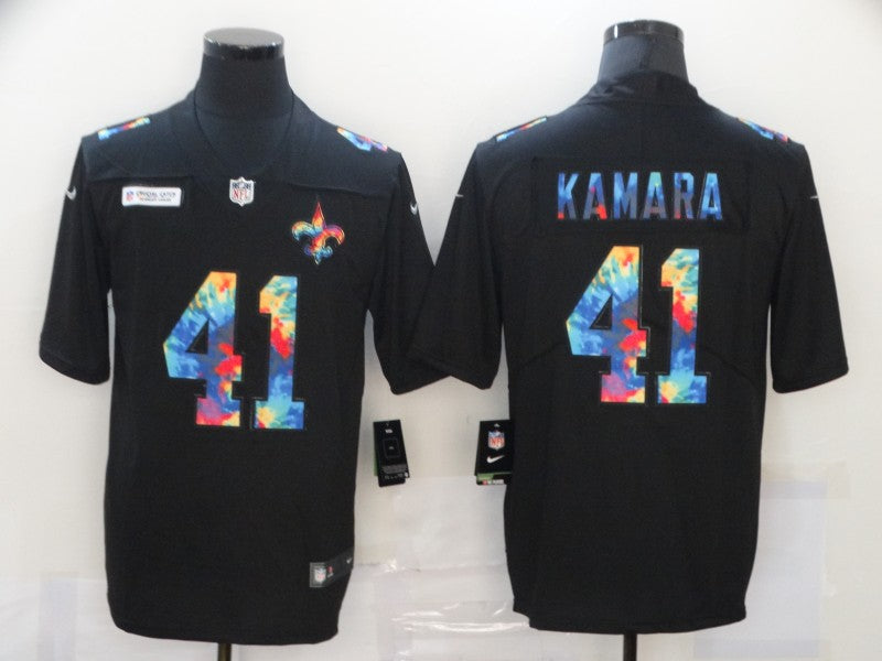 Alvin Kamara New Orleans Saints black jersey