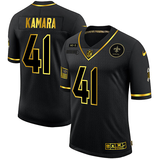 Alvin Kamara New Orleans Saints black-gold Salute To Service jersey