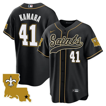 Alvin Kamara New Orleans Saints black jersey