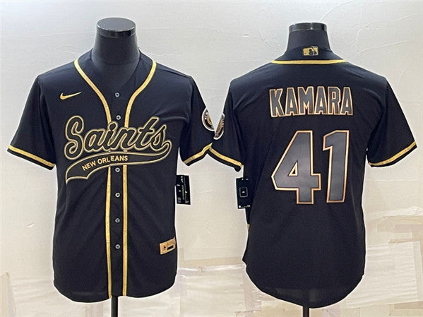 Alvin Kamara New Orleans Saints black jersey