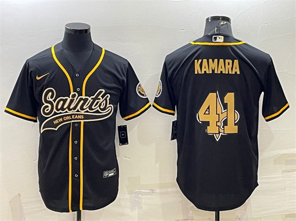 Alvin Kamara New Orleans Saints black jersey