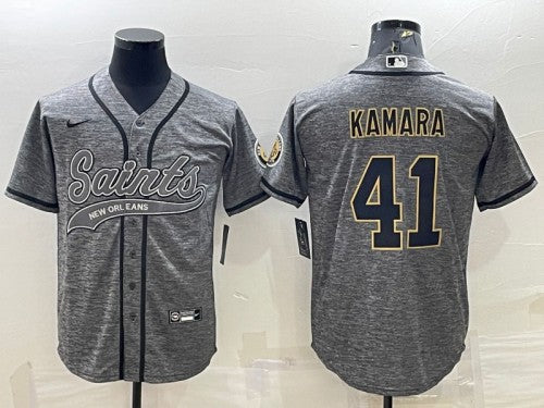 Alvin Kamara New Orleans Saints gray jersey