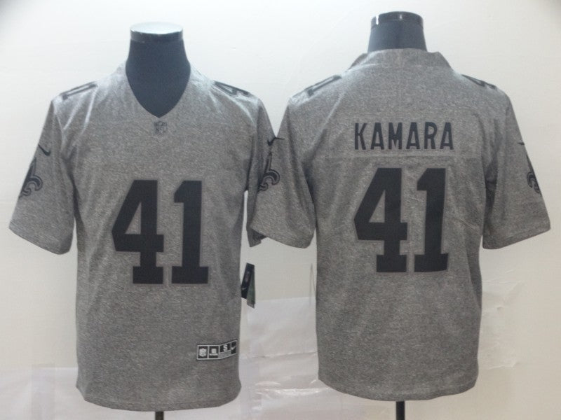 Alvin Kamara New Orleans Saints grey jersey