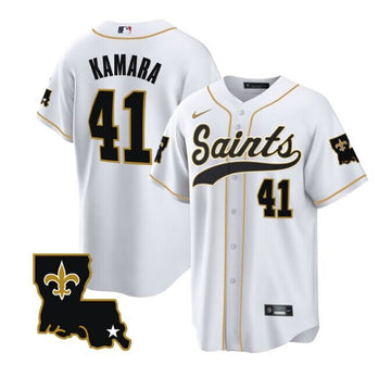 Alvin Kamara New Orleans Saints white jersey