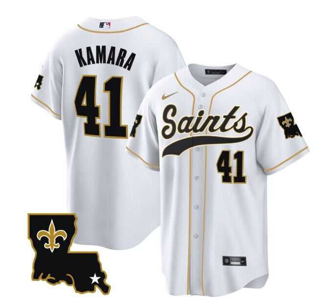 Alvin Kamara New Orleans Saints white jersey