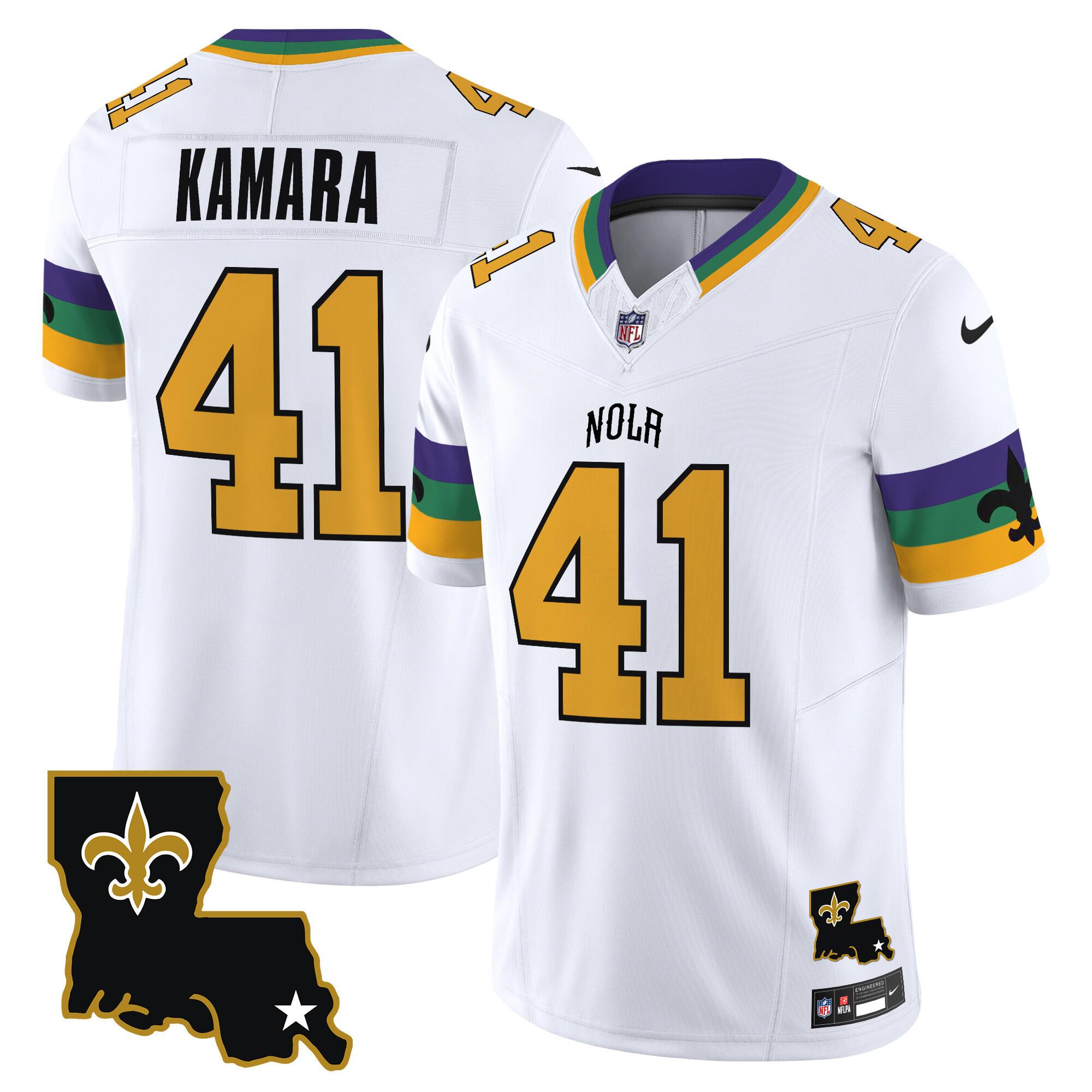 Alvin Kamara New Orleans Saints white FUSE jersey