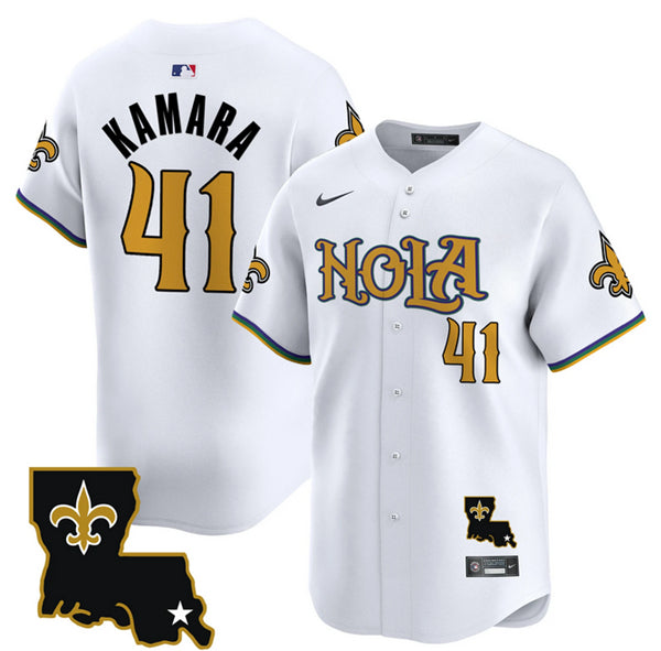 Alvin Kamara New Orleans Saints white jersey