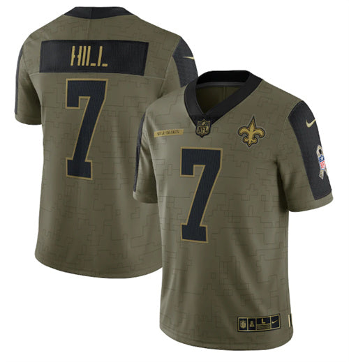 Taysom Hill New Orleans Saints olive Salute To Service jersey
