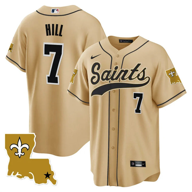 Taysom Hill New Orleans Saints gold jersey