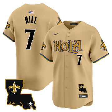 Taysom Hill New Orleans Saints gold jersey
