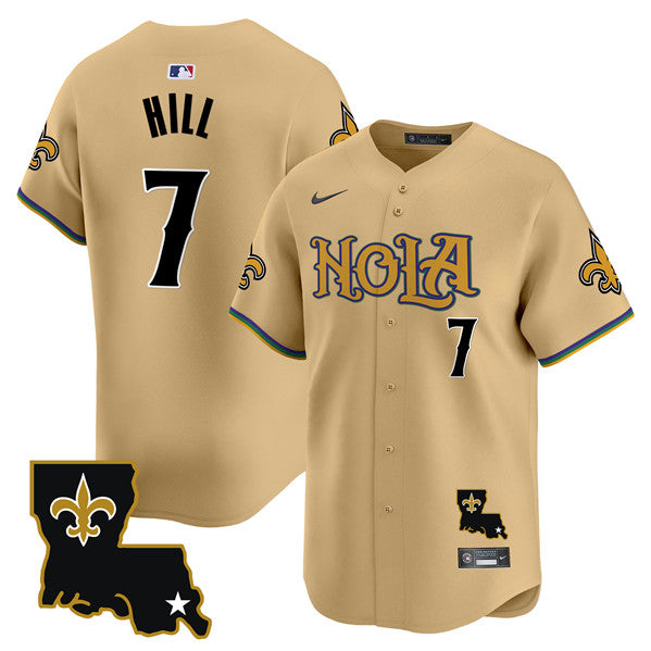 Taysom Hill New Orleans Saints gold jersey