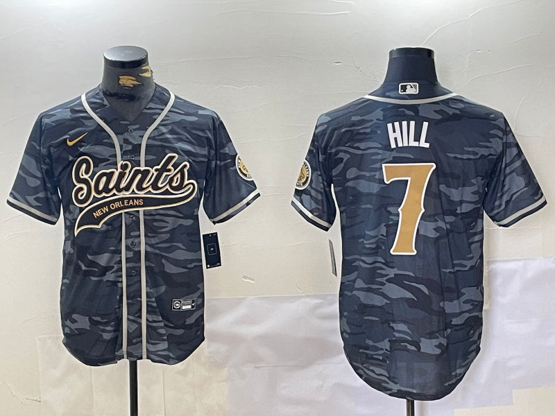 Taysom Hill New Orleans Saints gray Camo jersey