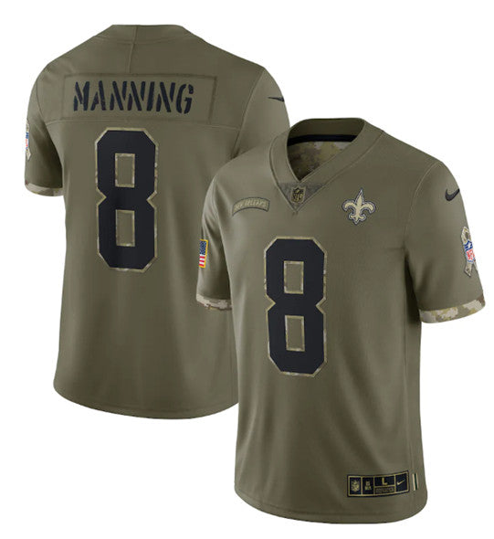Archie Manning New Orleans Saints olive Salute To Service jersey