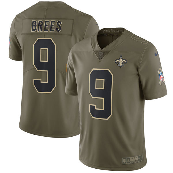 Drew Brees New Orleans Saints olive Salute To Service jersey