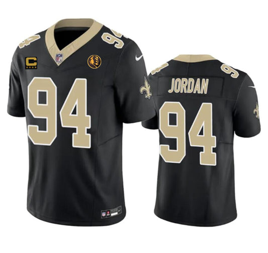New Orleans Saints #94 Cameron Jordan Black 2023 FUSE With 4-star C Patch And John Madden Patch Jersey