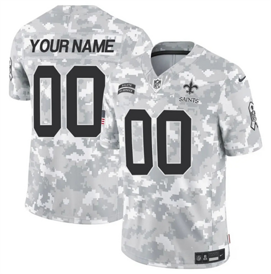 New Orleans Saints Custom Arctic Camo 2024 FUSE Salute to Service Jersey