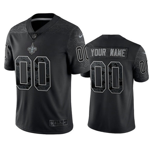 New Orleans Saints Custom Black Reflective Jersey
