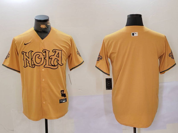 Custom New Orleans Saints gold jersey