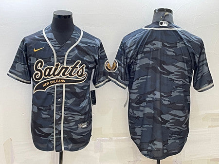 Custom New Orleans Saints gray Camo jersey