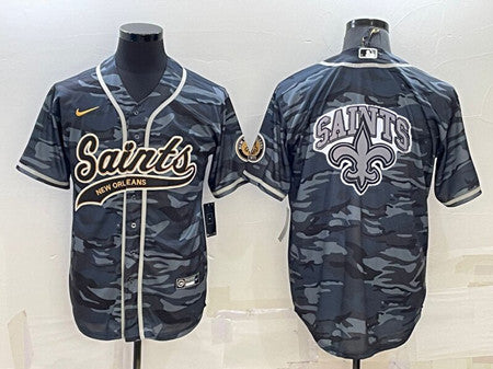 Custom New Orleans Saints gray-navy jersey
