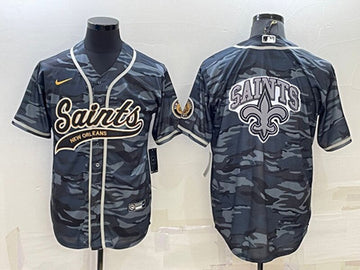 Custom New Orleans Saints gray-navy jersey