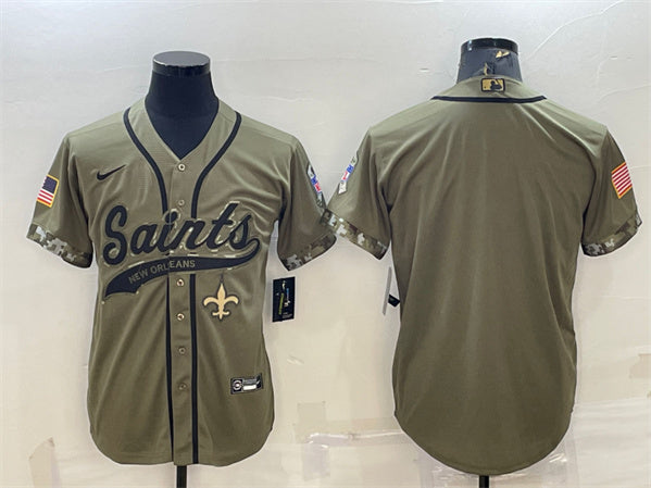 Custom New Orleans Saints olive Salute To Service jersey