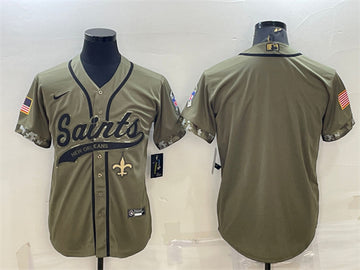Custom New Orleans Saints olive Salute To Service jersey