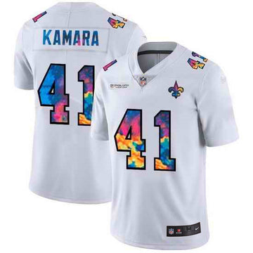 Alvin Kamara New Orleans Saints white jersey