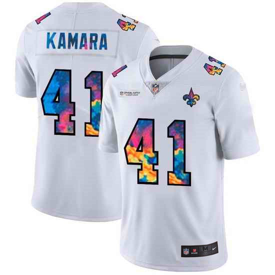 Alvin Kamara New Orleans Saints white jersey