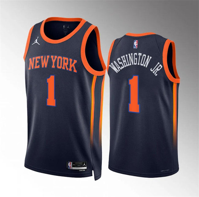 Duane Washington Jr New York Knicks navy jersey