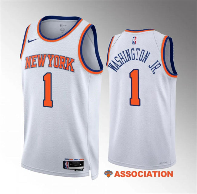 Duane Washington Jr New York Knicks white jersey