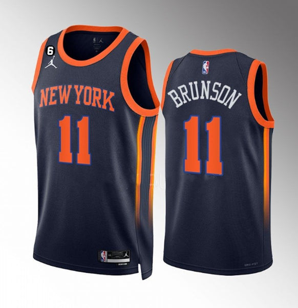 Jalen Brunson New York Knicks navy jersey