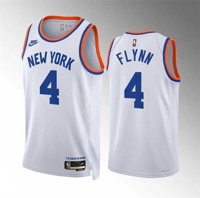 Malachi Flynn New York Knicks white City Edition jersey