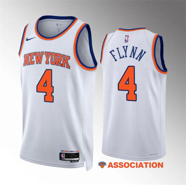 Malachi Flynn New York Knicks white jersey