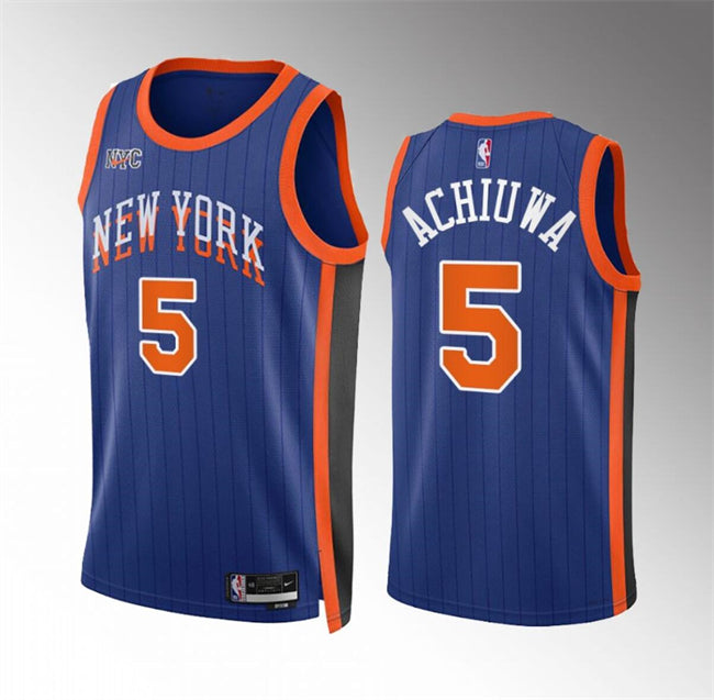 Precious Achiuwa New York Knicks blue City Edition jersey