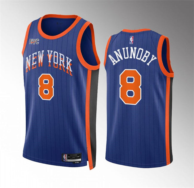 OG Anunoby New York Knicks blue City Edition jersey