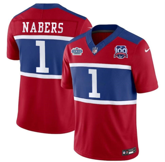 Malik Nabers New York Giants red FUSE jersey