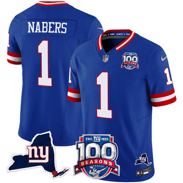 Malik Nabers New York Giants royal FUSE jersey
