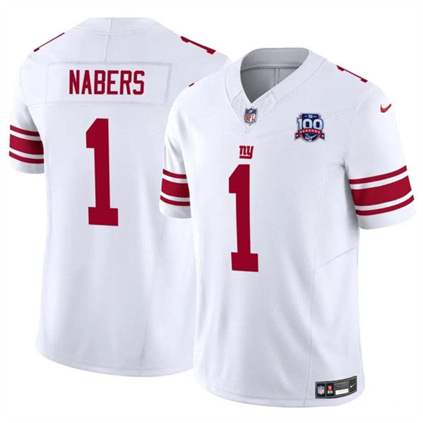 Malik Nabers New York Giants white FUSE jersey