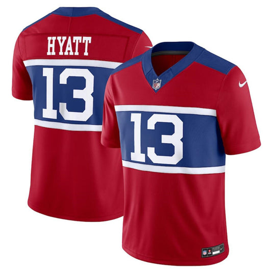 New York Giants #13 Jalin Hyatt Century Red Alternate FUSE Jersey