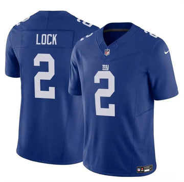 Drew Lock New York Giants blue FUSE jersey