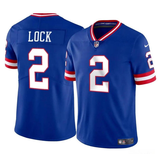 Drew Lock New York Giants blue Throwback jersey