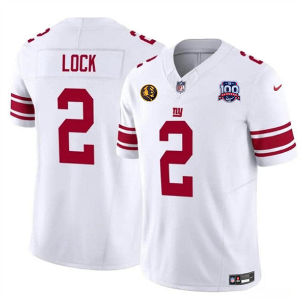 Drew Lock New York Giants white FUSE jersey