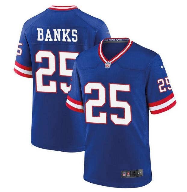 Deonte Banks New York Giants royal Game jersey