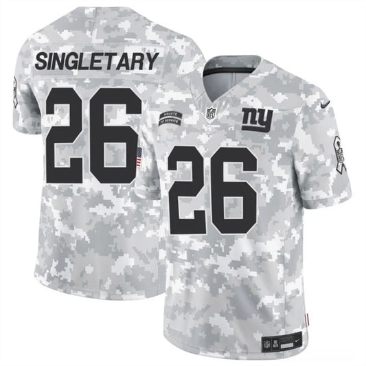New York Giants #26 Devin Singletary 2024 FUSE Arctic Camo Salute to Service Jersey