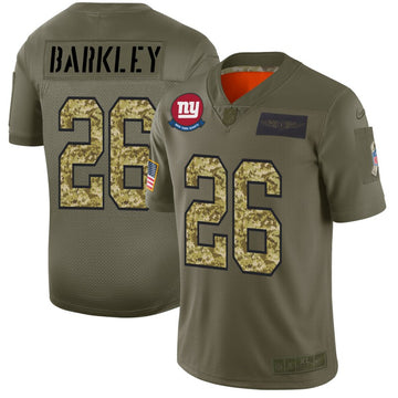 Saquon Barkley New York Giants olive-camo Salute To Service jersey