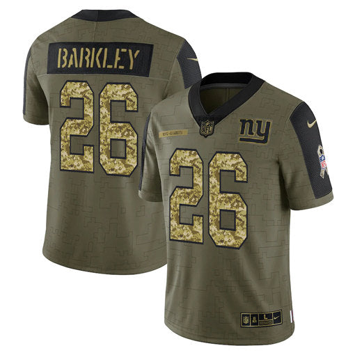 Saquon Barkley New York Giants olive Salute To Service jersey