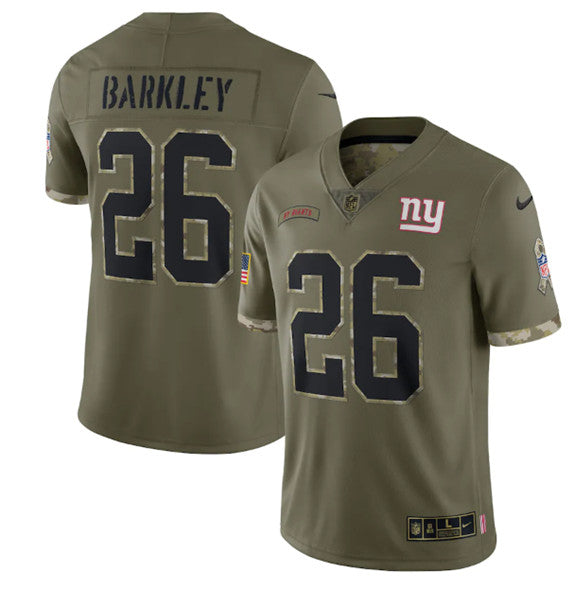Saquon Barkley New York Giants olive Salute To Service jersey
