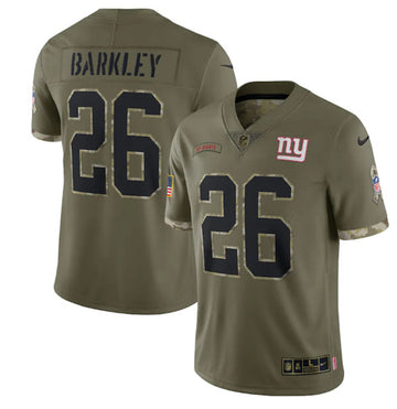 Saquon Barkley New York Giants olive Salute To Service jersey