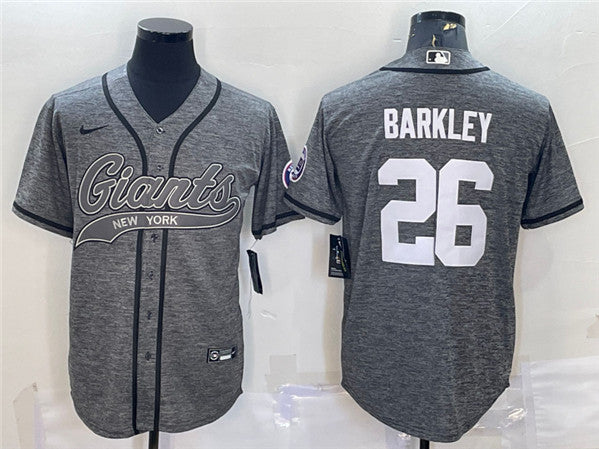 Saquon Barkley New York Giants gray jersey